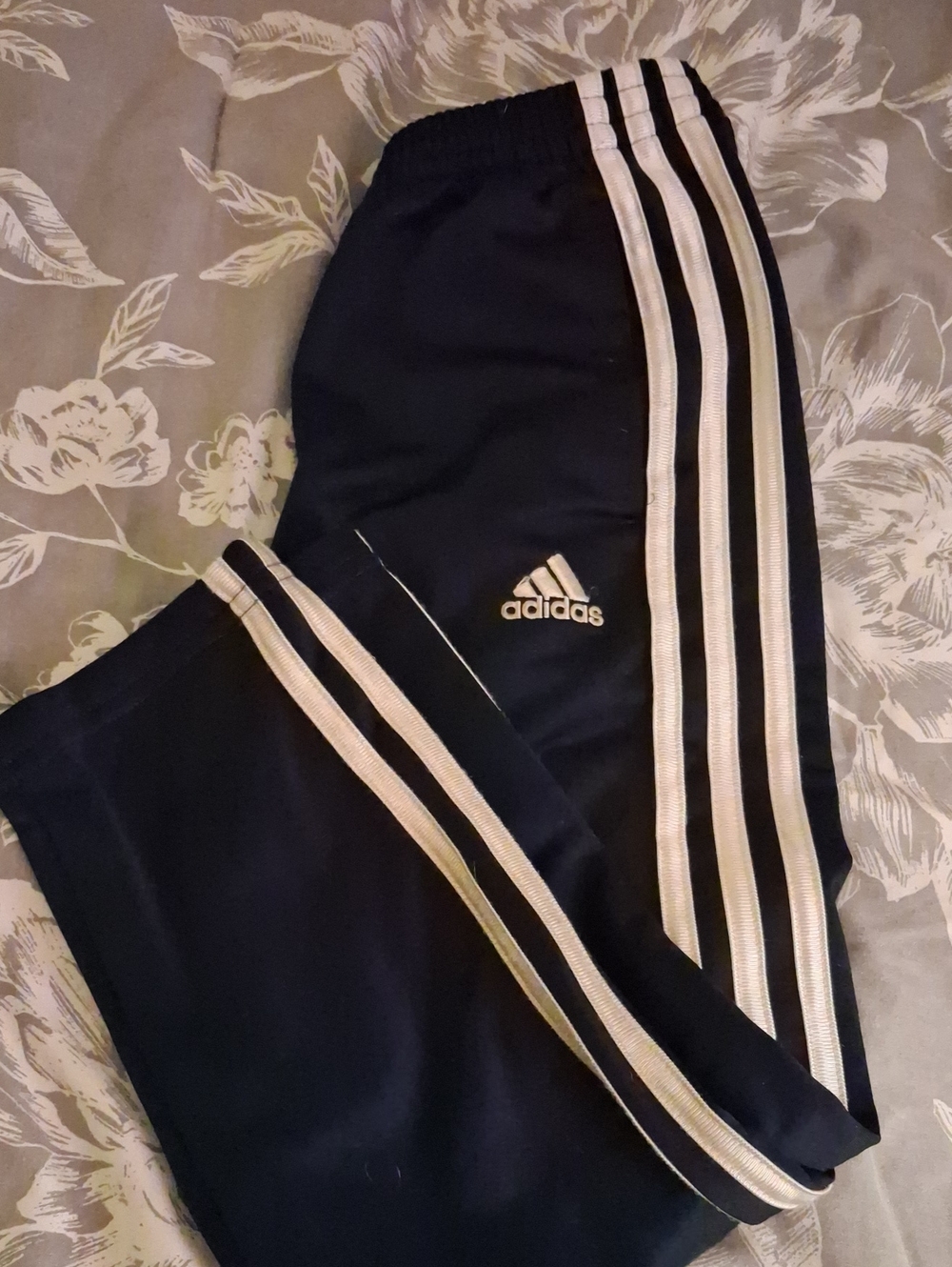 adidas Youth Black Joggers with White Signature Stripes